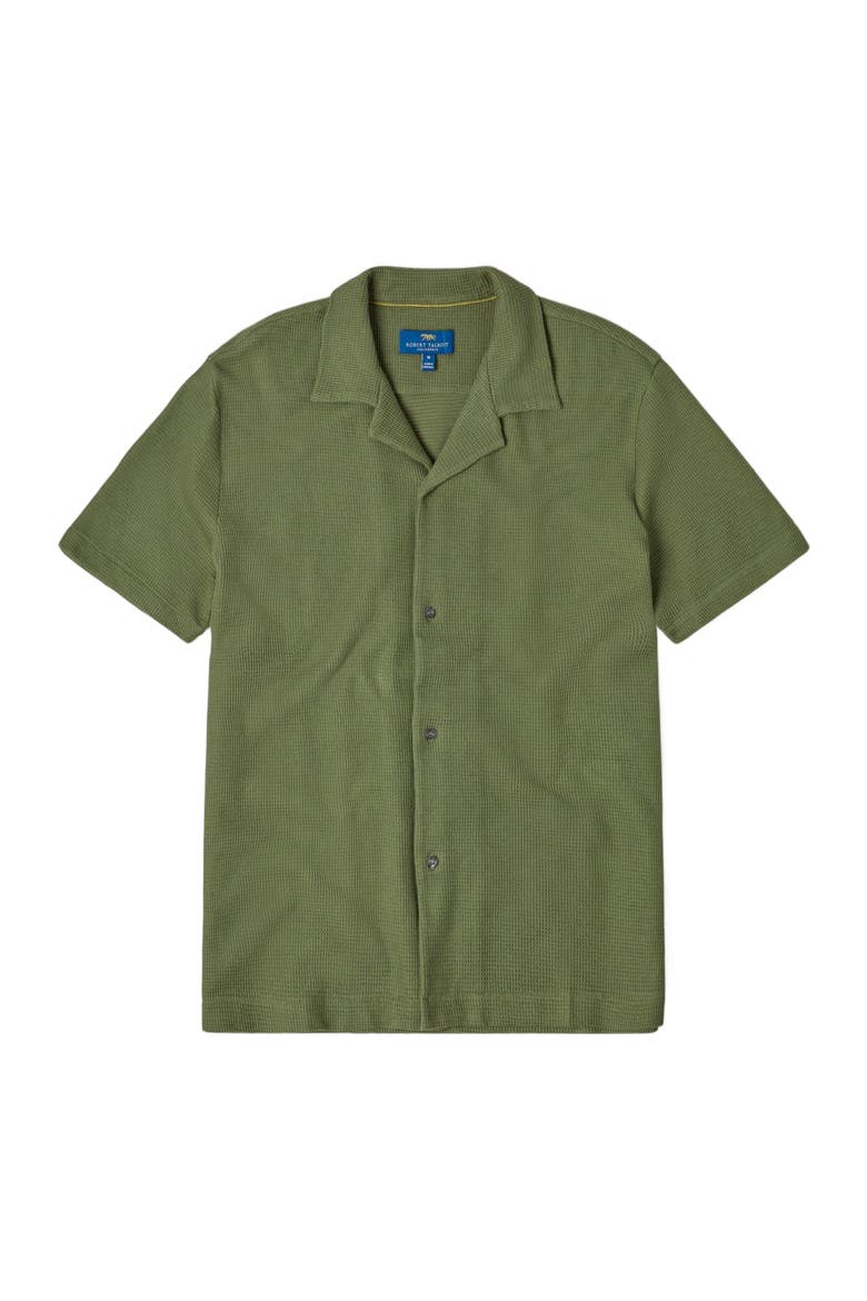 Williams Waffle Knit Camp Shirt, Main, color, OLIVE