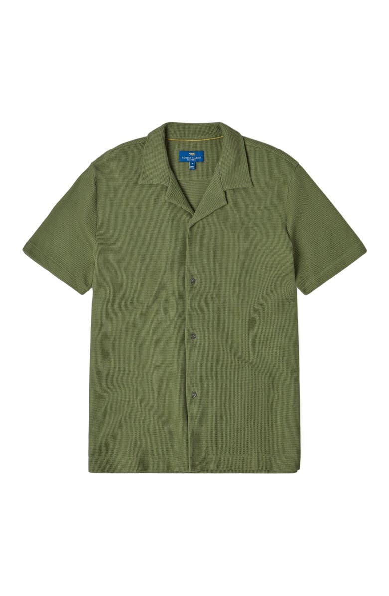 Robert Talbott Williams Waffle Knit Camp Shirt, Main, color, Olive