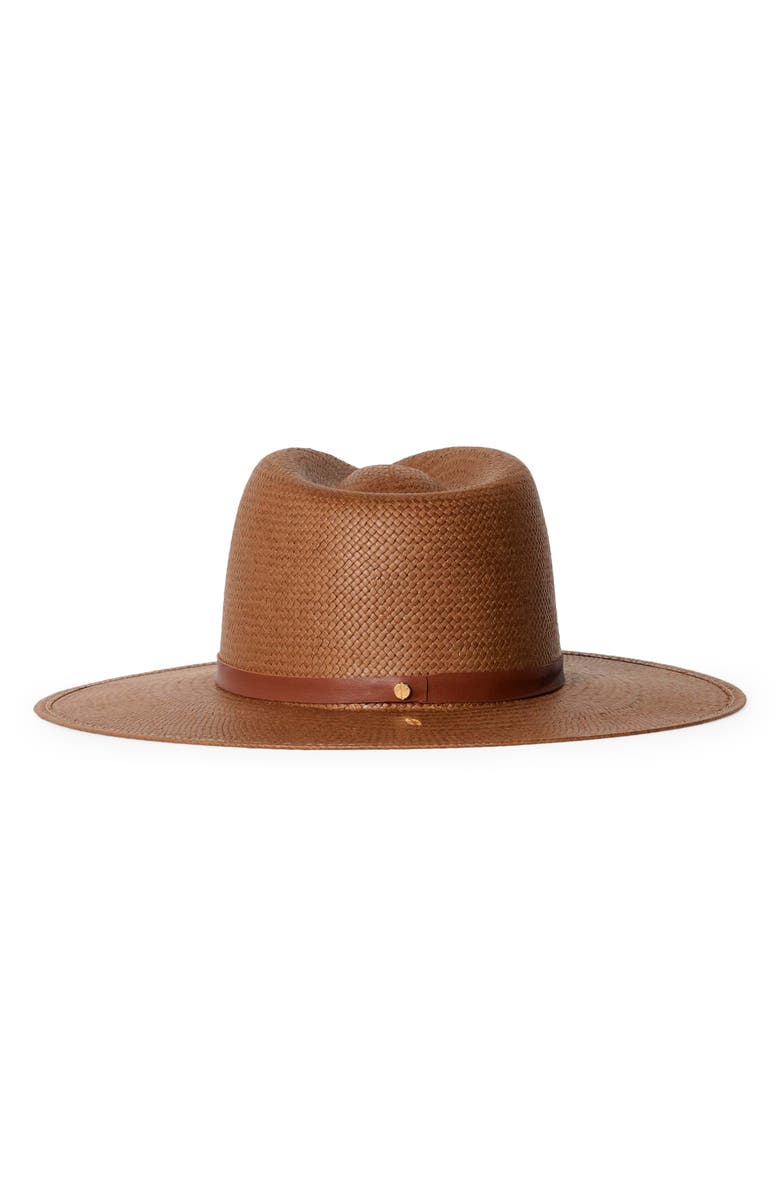 Janessa Leoné Sherman Packable Straw Fedora, Alternate, color, Brown