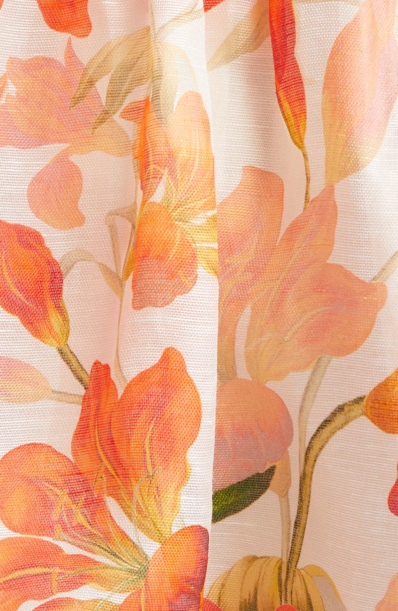 Zimmermann Tranquility Floral Long Sleeve Bralette Bodice Minidress, Alternate, color,