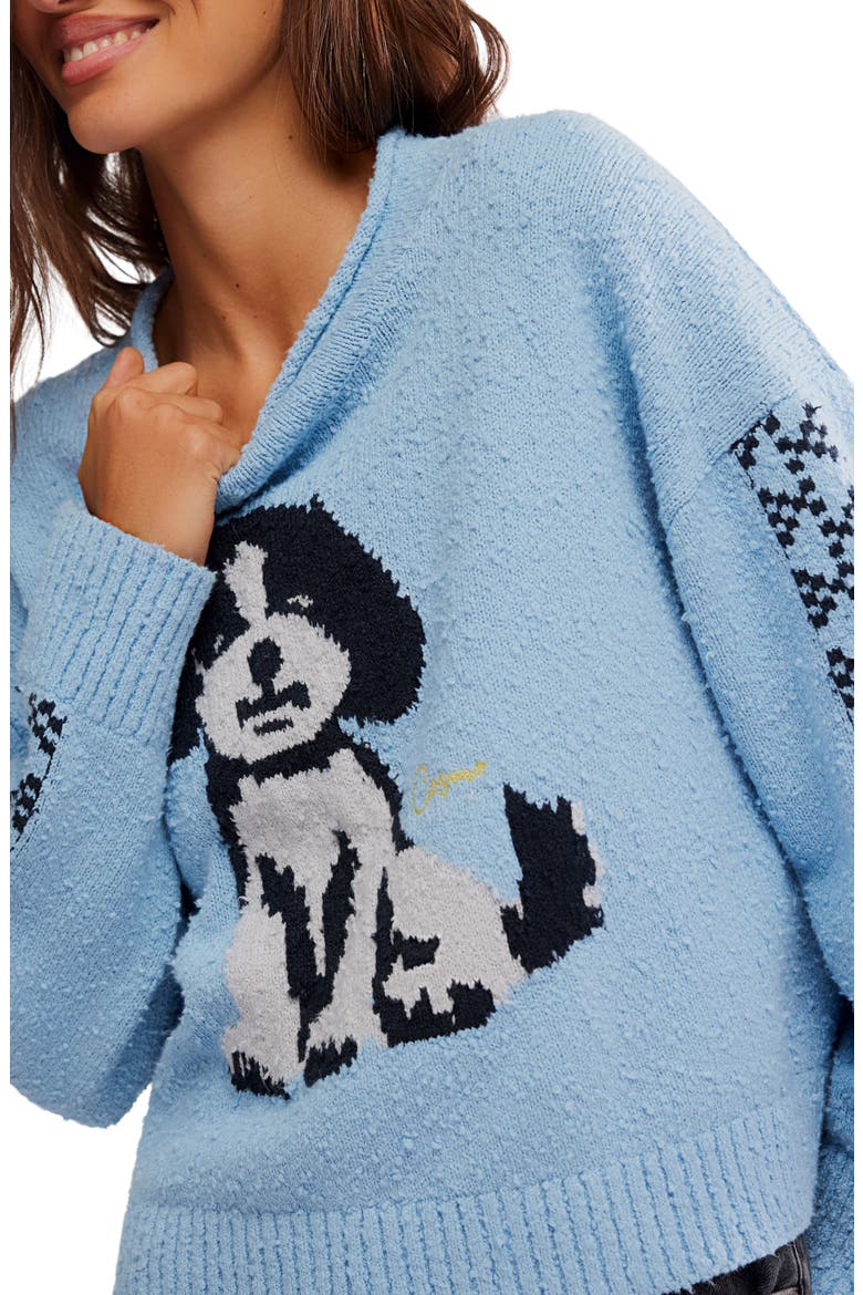 Story Book Cotton Blend Sweater, Alternate, color, CLEAR SKIES COMBO