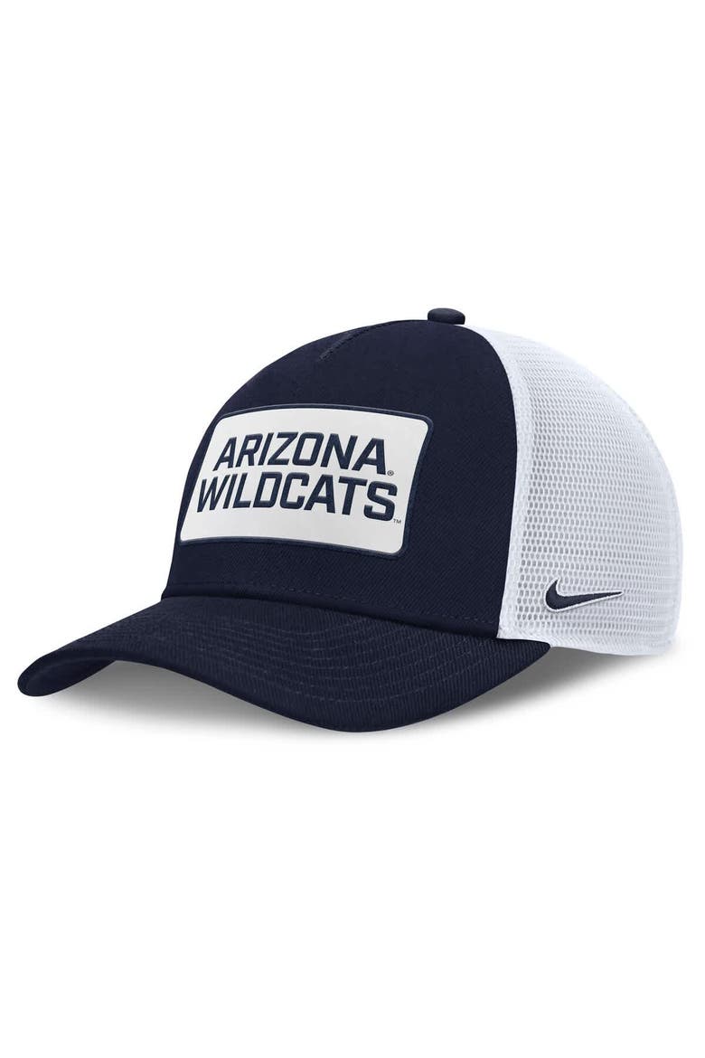 Men's Nike Navy/White Arizona Wildcats 2025 On-Field Rise Patch Trucker Adjustable Hat, Main, color, Navy