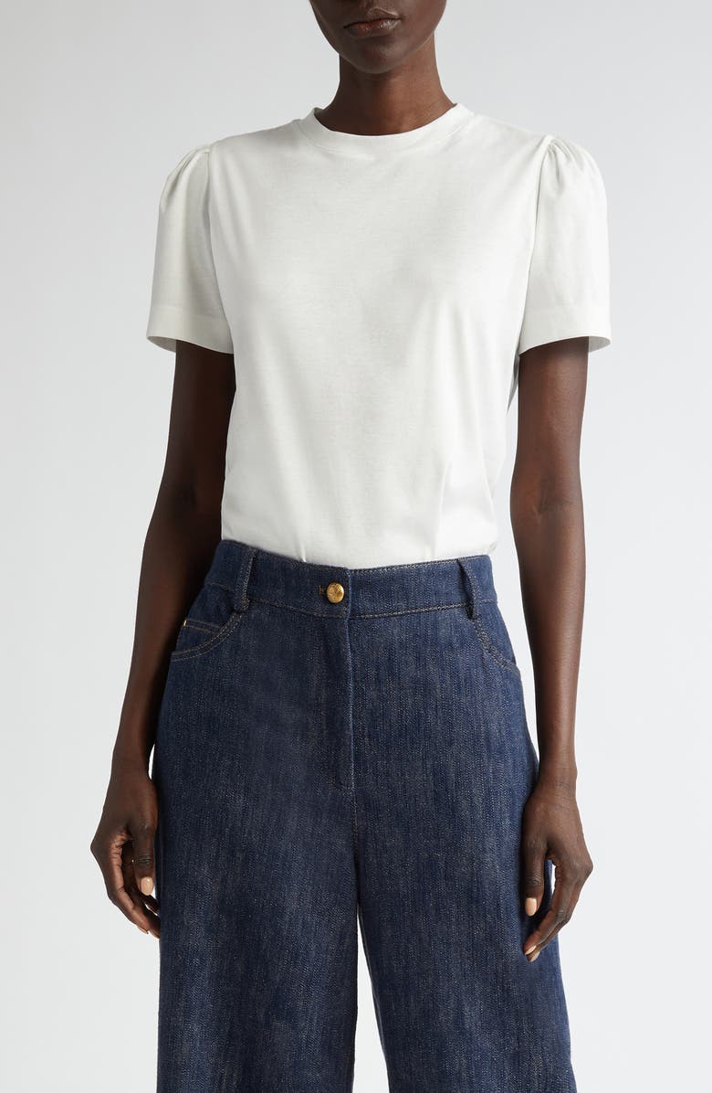 Akris punto Puff Short Sleeve T-Shirt, Main, color, Cream