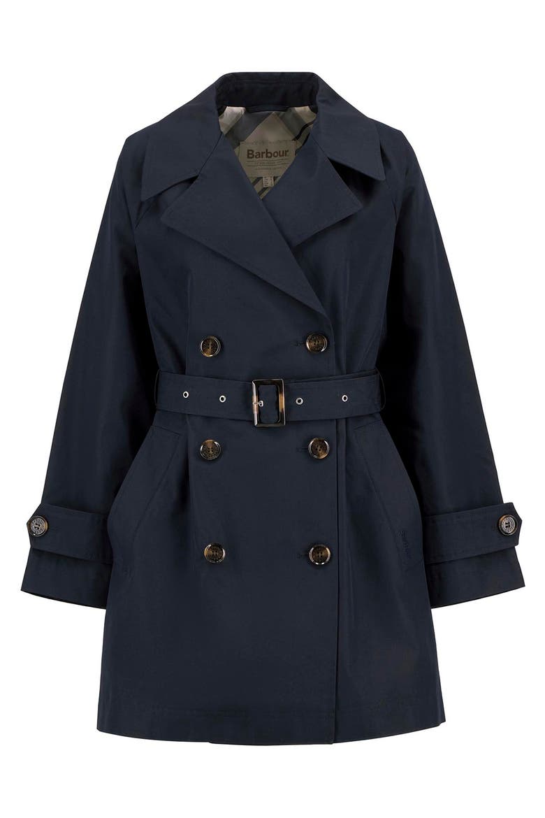 Adare Showerproof Water Resistant Trench Coat, Alternate, color, DARK NAVY/ DRESS NAVY TARTAN