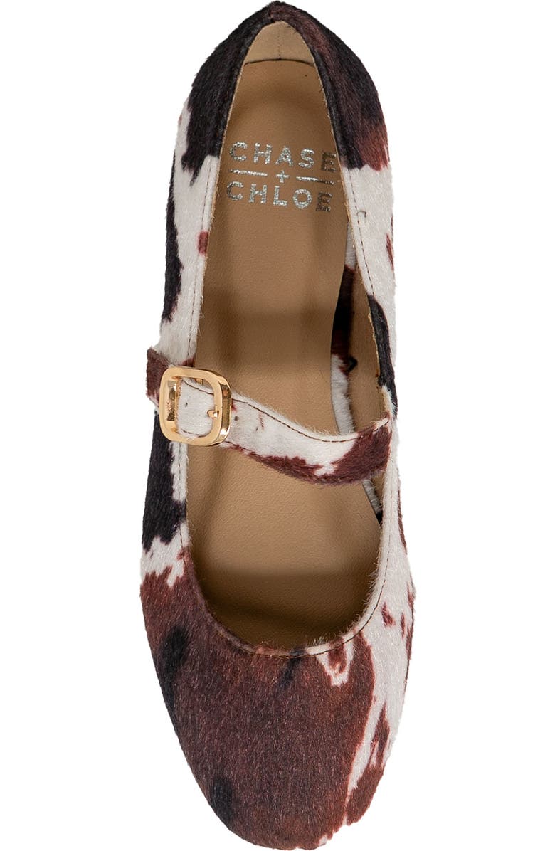 CHASE AND CHLOE Meli Faux Fur Mary Jane Flat, Alternate, color, Tan
