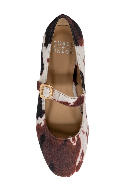Chase & Chloe Chase And Chloe Meli Faux Fur Mary Jane Flat In Brown