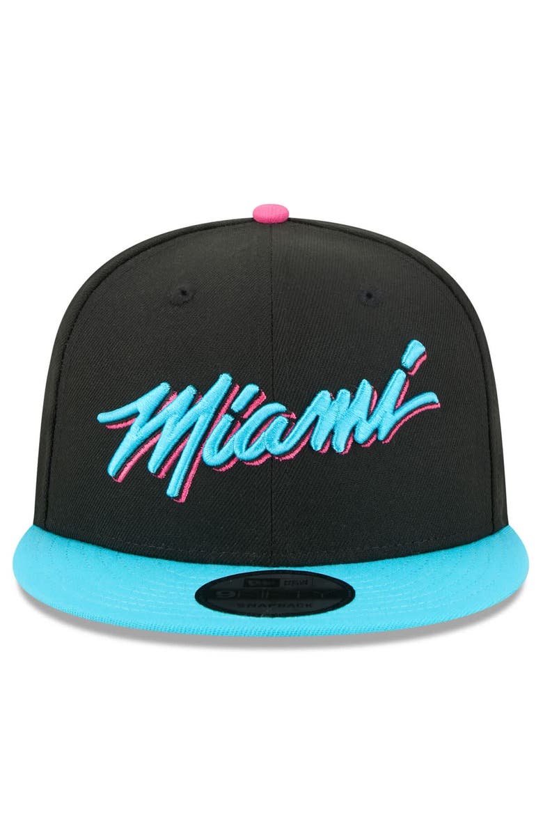 New Era Men's New Era Black/Turquoise Miami Heat 2025/26 City Edition 9FIFTY Snapback Hat, Alternate, color, Black