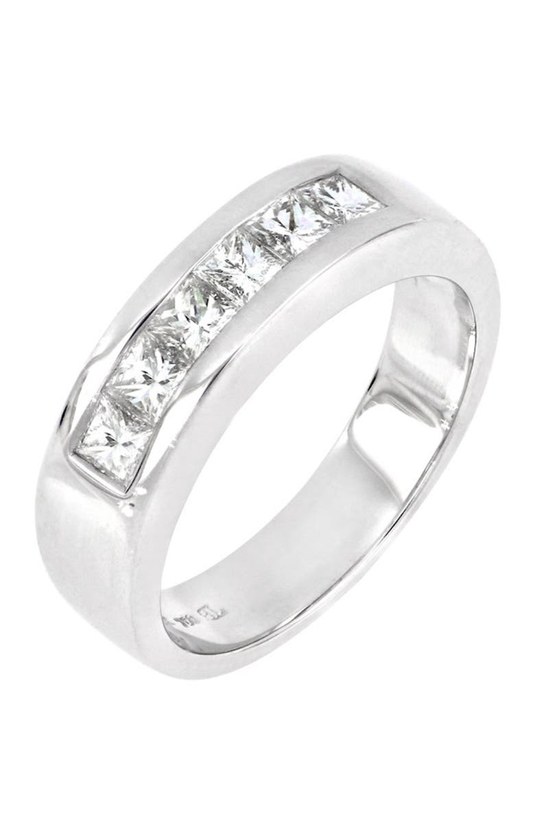 Bony Levy Katherine 18K White Gold Channel Set Princess Cut Diamond Band Ring - Size 6.5, Main, color,