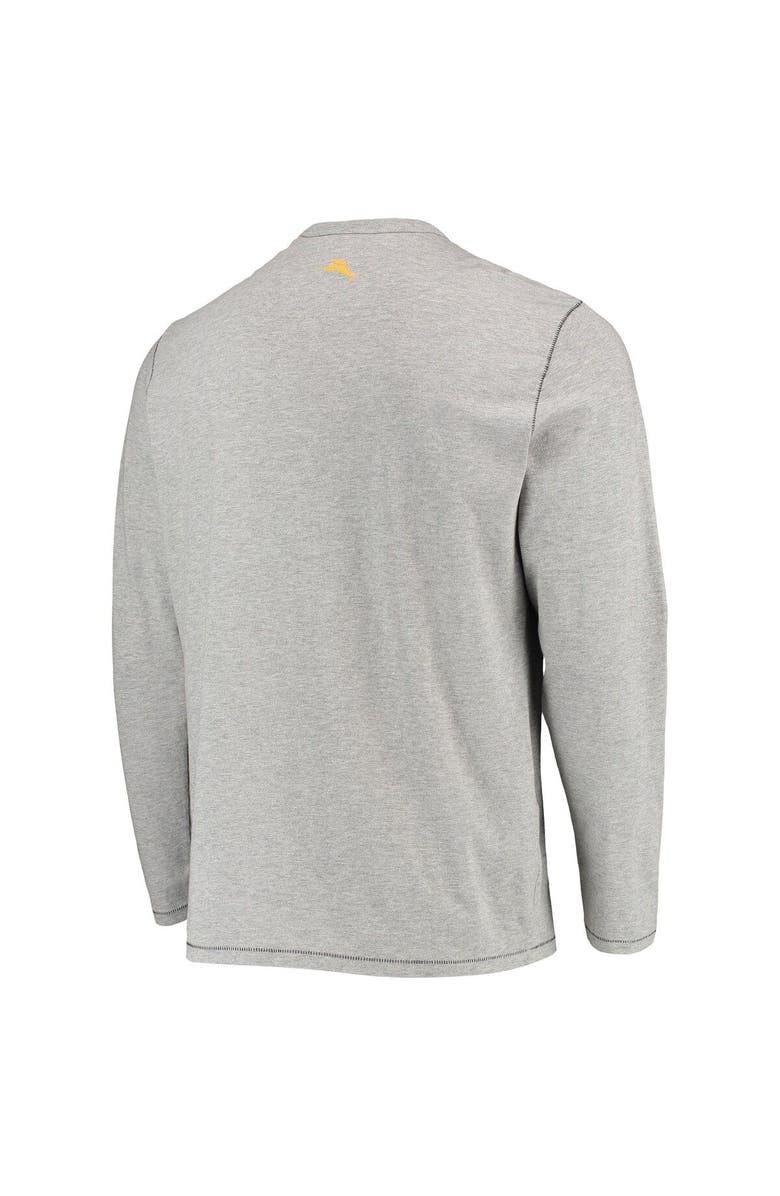 Tommy Bahama Men's Tommy Bahama Heathered Gray Pittsburgh Steelers Sport Lei Pass Long Sleeve T-Shirt, Alternate, color, 
