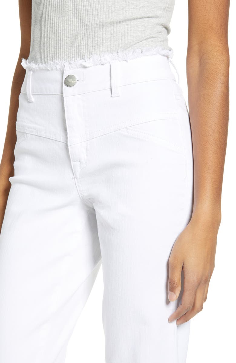 1822 Denim Fray Waist Ankle Straight Leg Jeans, Alternate, color,