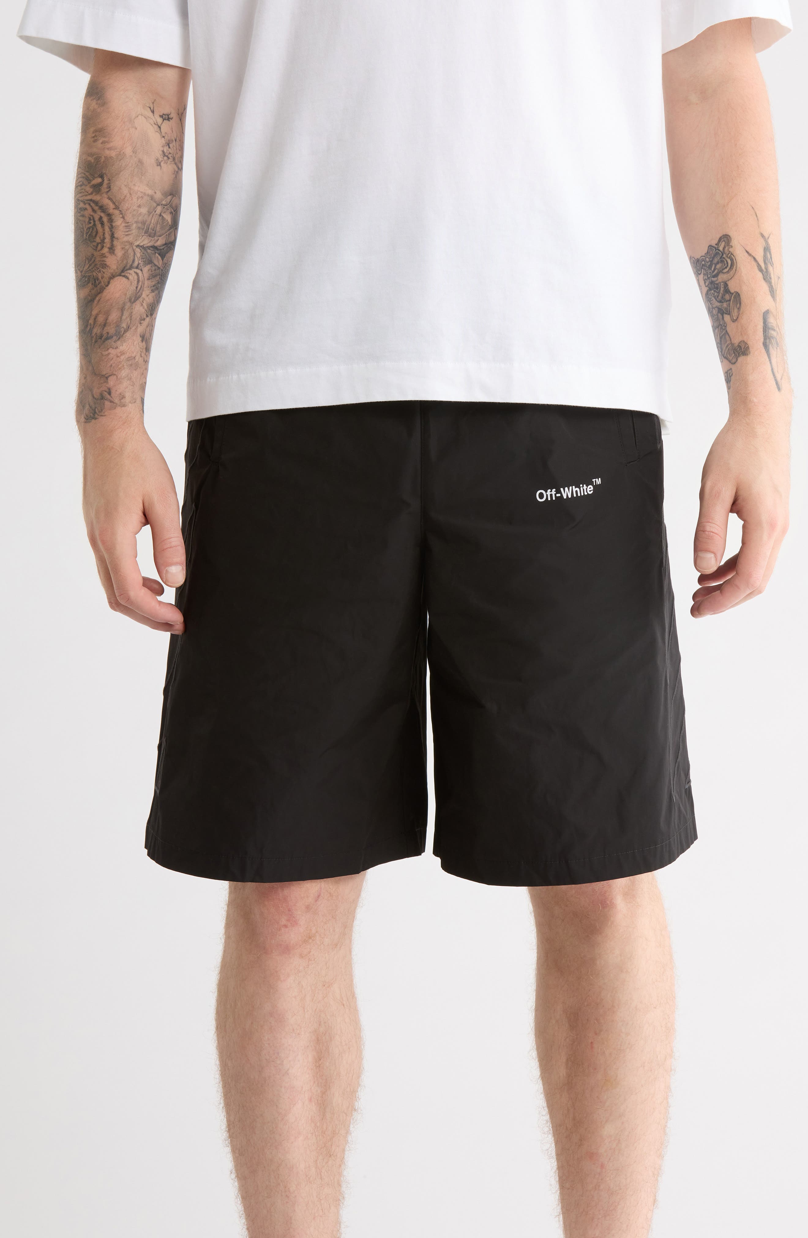 Off-White Diagonal Outline Track Shorts
