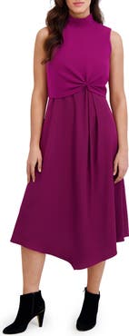 London Times Knit Popover A-Line Dress