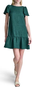 DKNY Mélange Flutter Sleeve Minidress