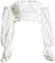 HOUSE OF CB Tula Shirred Off the Shoulder Crop Top