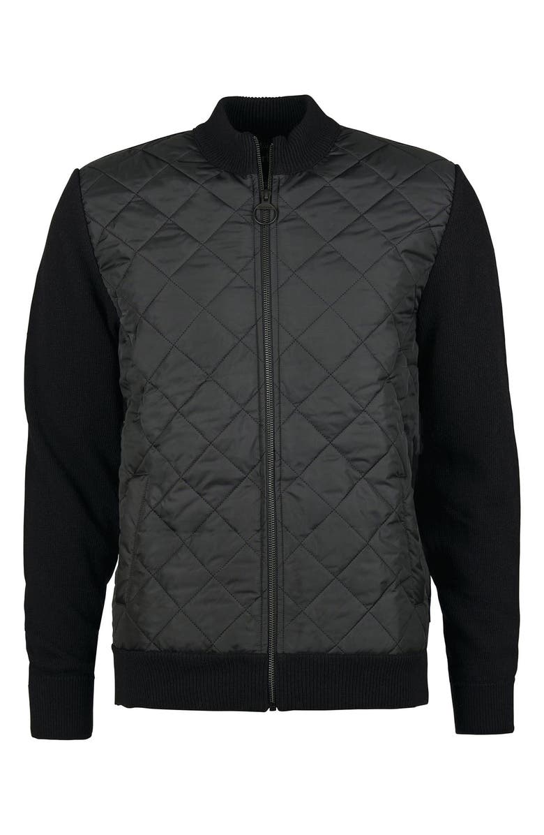 Barbour Essential Diamond Quilt Contrast Zip Sweater, Alternate, color,