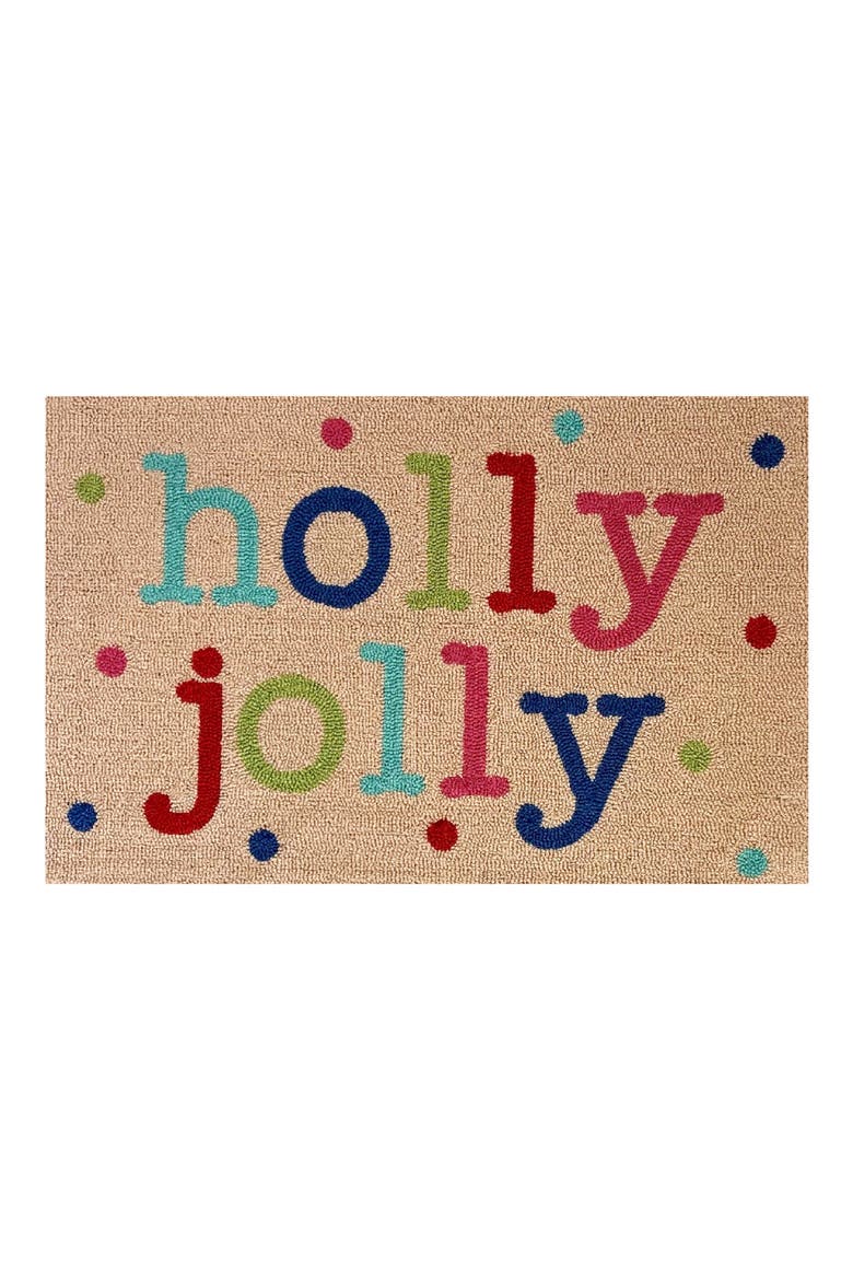 Holy Jolly Bright Doormat, Main, color, BROWN MULTI