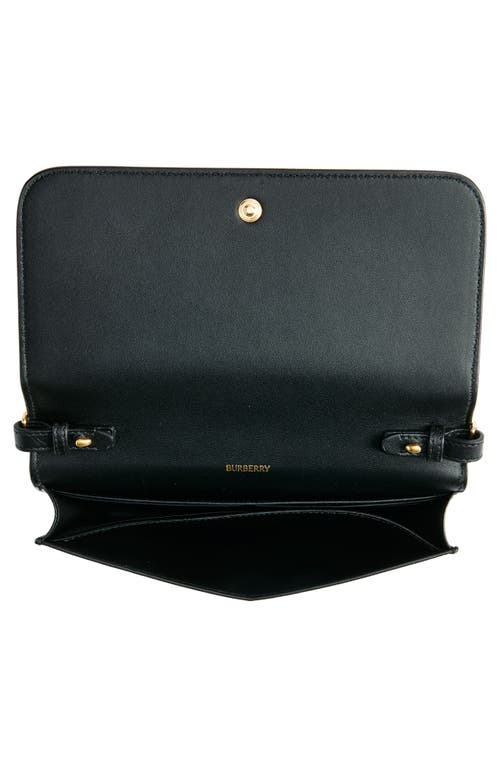 Burberry Check Canvas Wallet On Chain In Black/calico