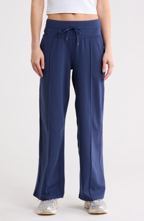 Interlock High Waist Pintuck Wide Leg Pants