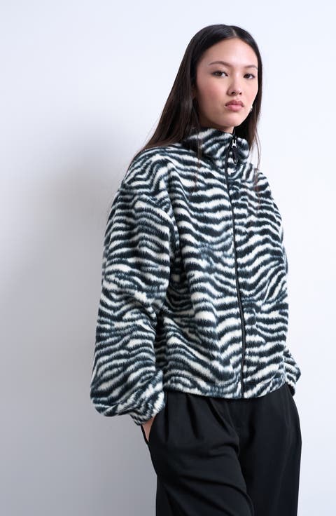 Zebra Zip Through Fleece Jacket