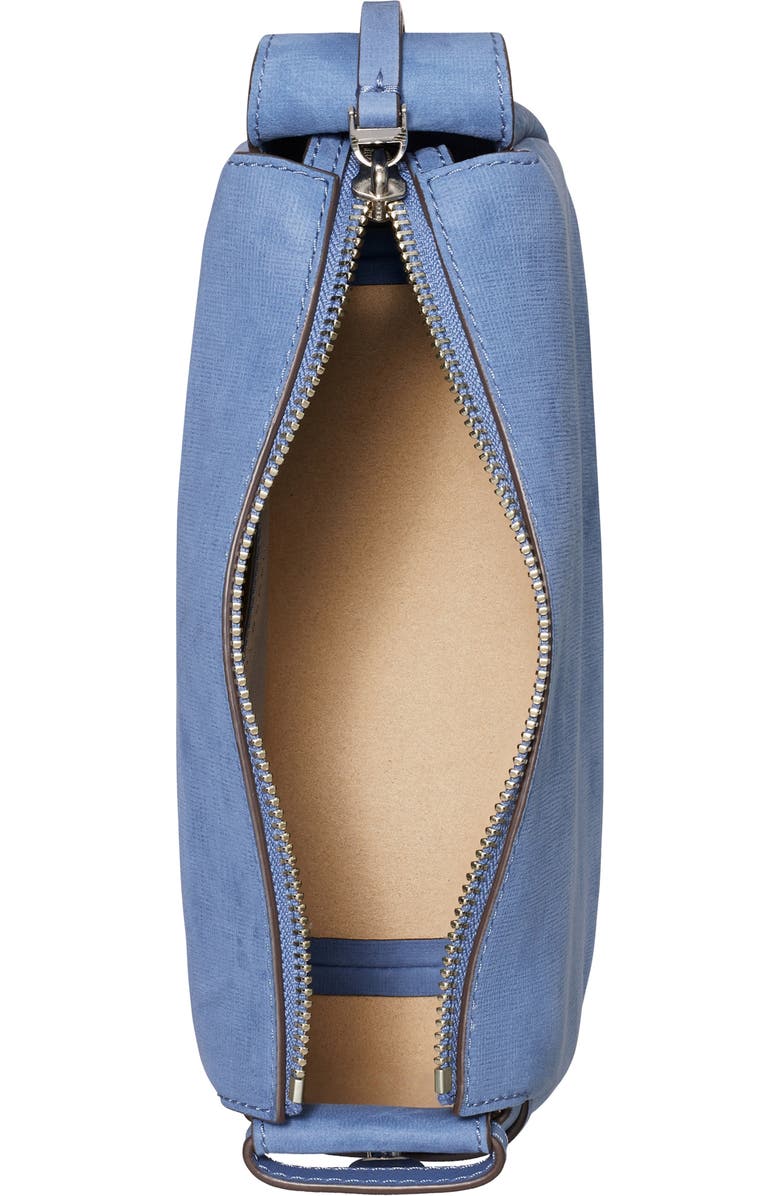 Tory Burch Small Romy Nubuck Leather Shoulder Bag, Alternate, color, Soft Blue