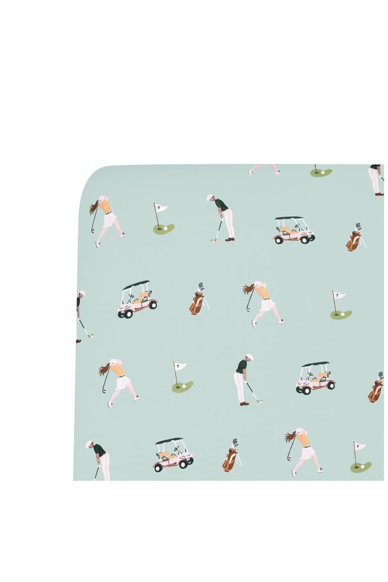 Golf Print Jersey Crib Sheet, Alternate, color, GOLF
