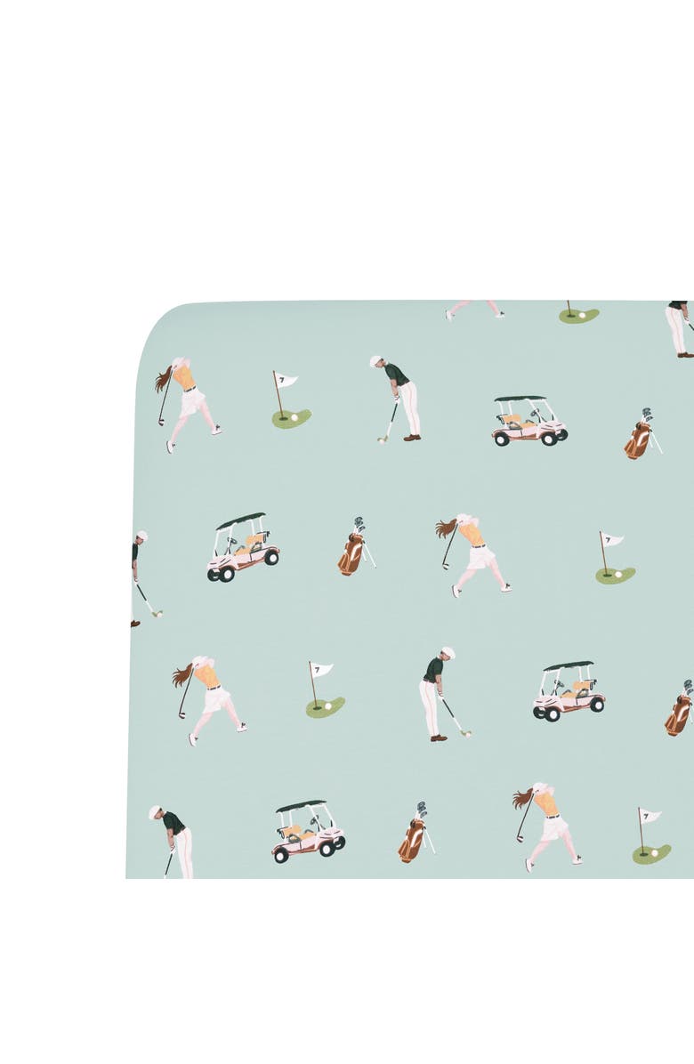 Kyte BABY Golf Print Jersey Crib Sheet, Alternate, color,