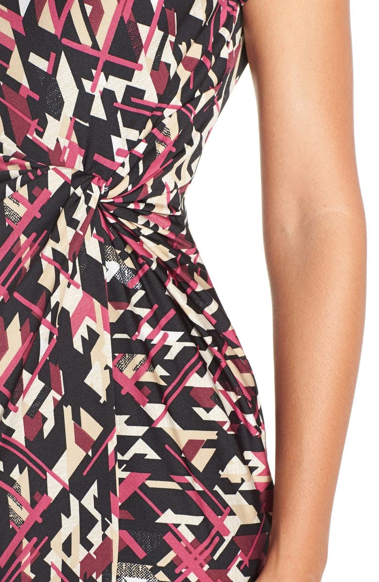 Ellen Tracy Print Jersey Faux Wrap Sheath Dress, Alternate, color, 