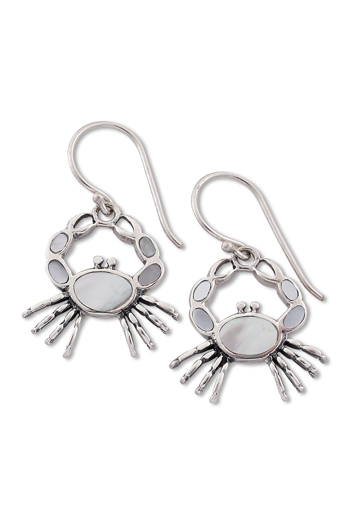 SAMUEL B. Sterling Silver Mother of Pearl Crab Earrings
