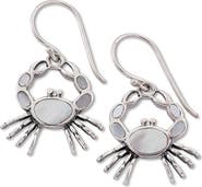 SAMUEL B. Sterling Silver Mother of Pearl Crab Earrings