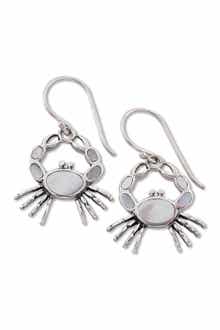 SAMUEL B. Sterling Silver Mother of Pearl Crab Earrings