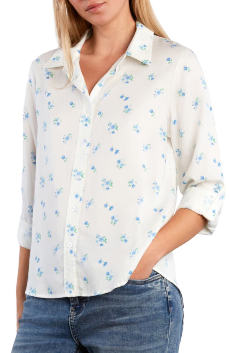Billy T Cotton Blend Button-Up Shirt, Alternate, color, Pressed Petals