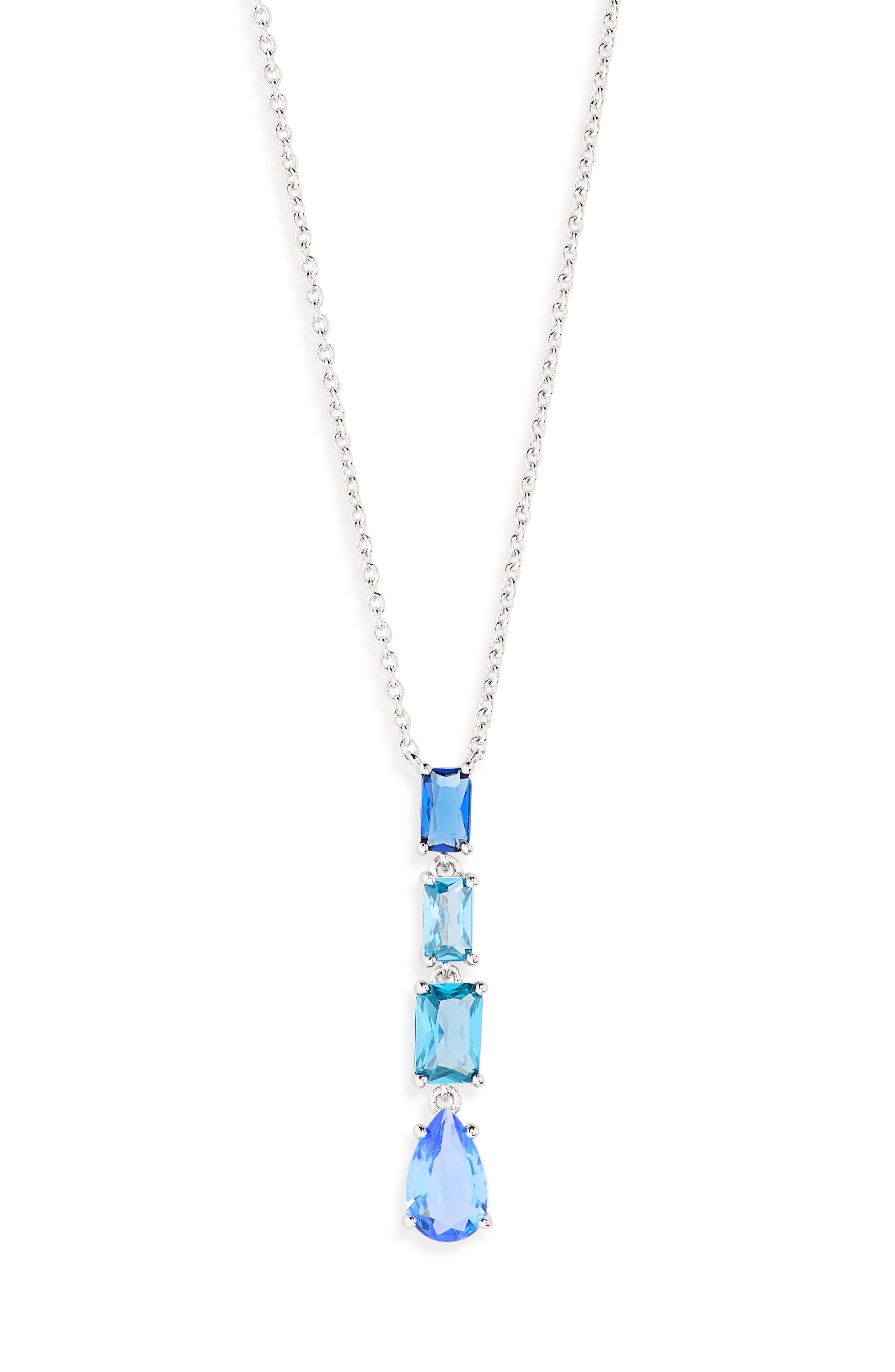 Nadri Spencer Blue Cubic Zirconia Y-Necklace