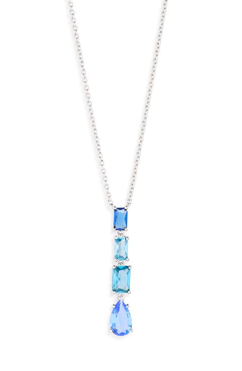 Spencer Blue Cubic Zirconia Y-Necklace