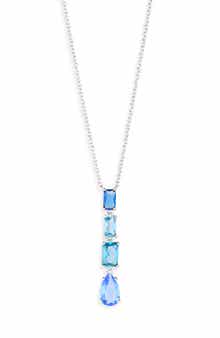 Nadri Spencer Blue Cubic Zirconia Y-Necklace