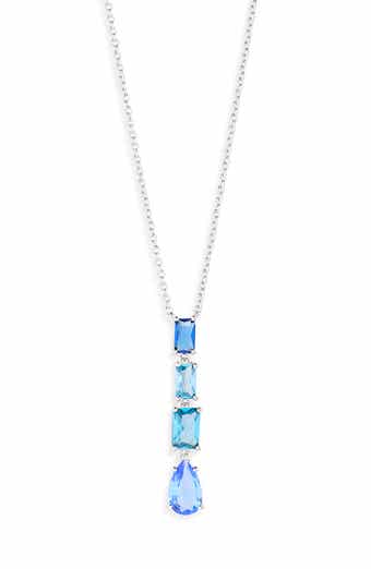 Nadri Spencer Blue Cubic Zirconia Y-Necklace