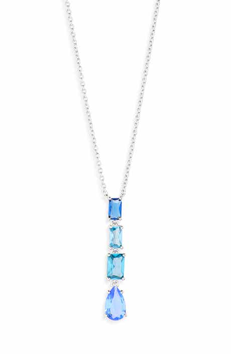Nadri Spencer Blue Cubic Zirconia Y-Necklace