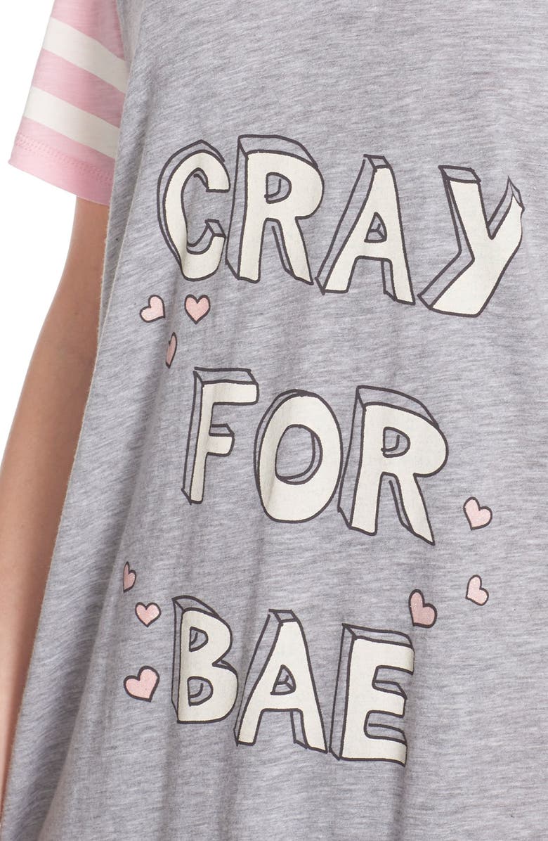 COZY ZOE 
Cray For Bae
 Nightshirt, Alternate, color, Heather Grey