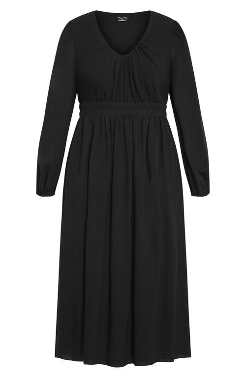 City Chic Keyla Long Sleeve Maxi Dress In Black