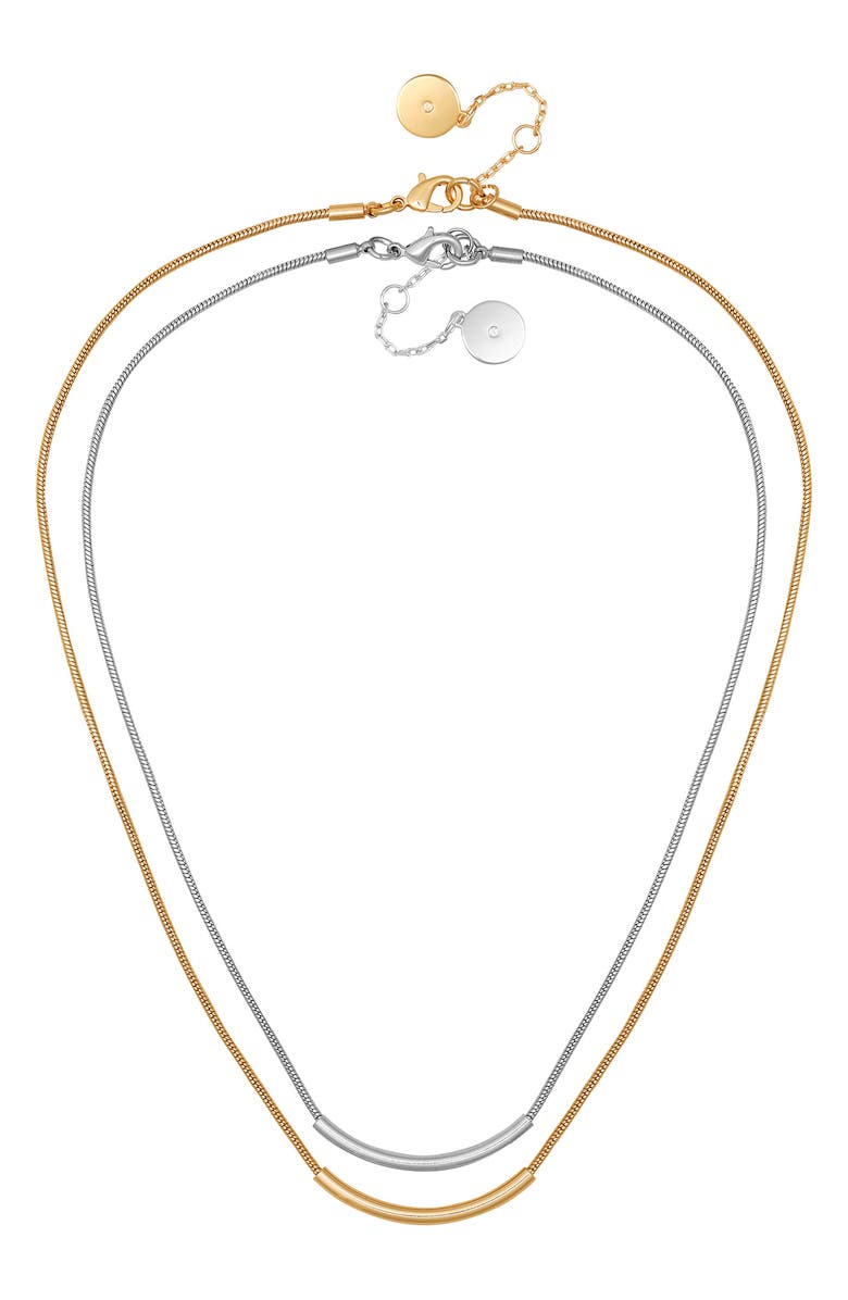 Vince Camuto Two Tone Necklace Set, Alternate, color, Goldtone