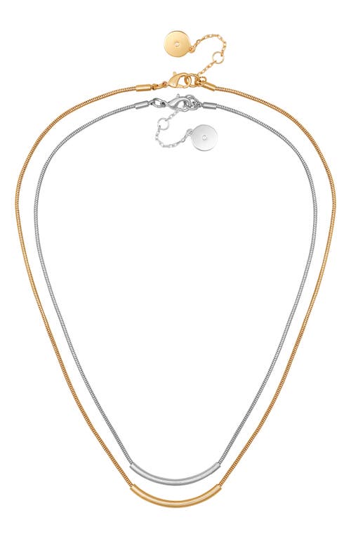Vince Camuto Two Tone Necklace Set In Goldtone