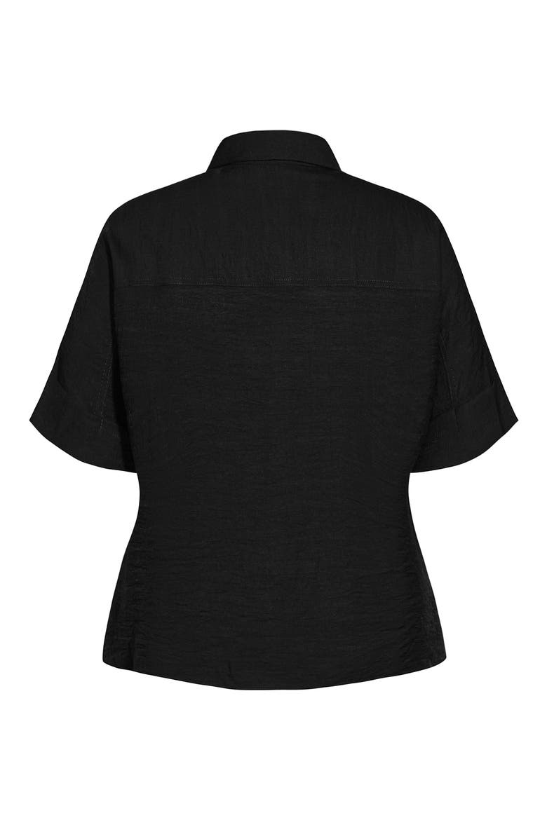 Laid Back Tie Front Top, Alternate, color, BLACK