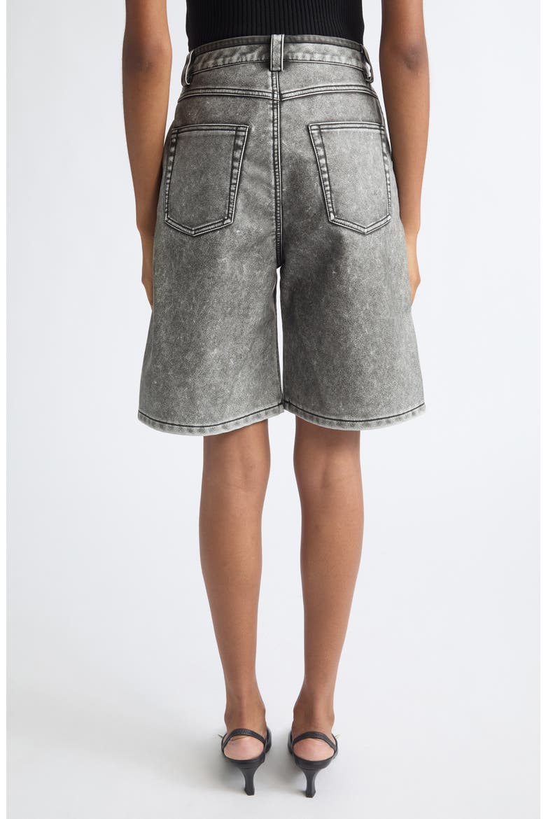 P-Arlor Faux Leather Bermuda Shorts, Alternate, color, BLACK