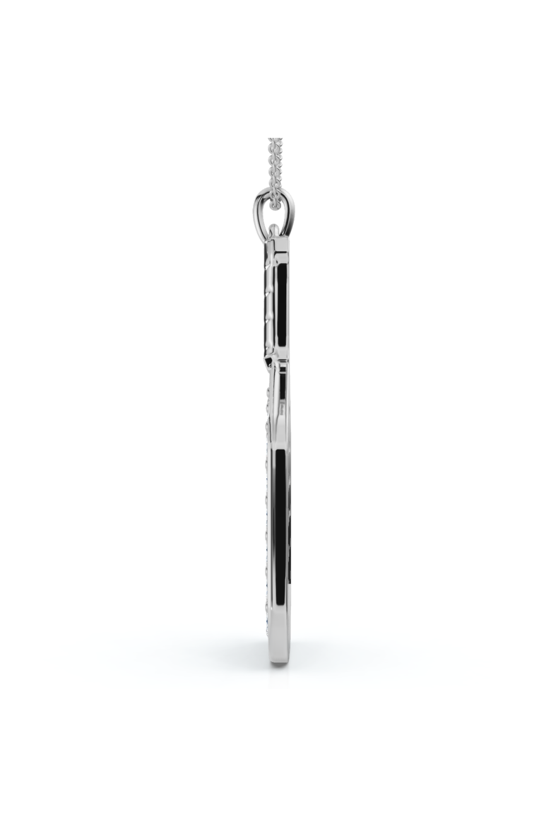 1Ct Diamond Studded Pickleball Paddle Pendant Necklace 10k Gold Lab Grown, Alternate, color, White Gold