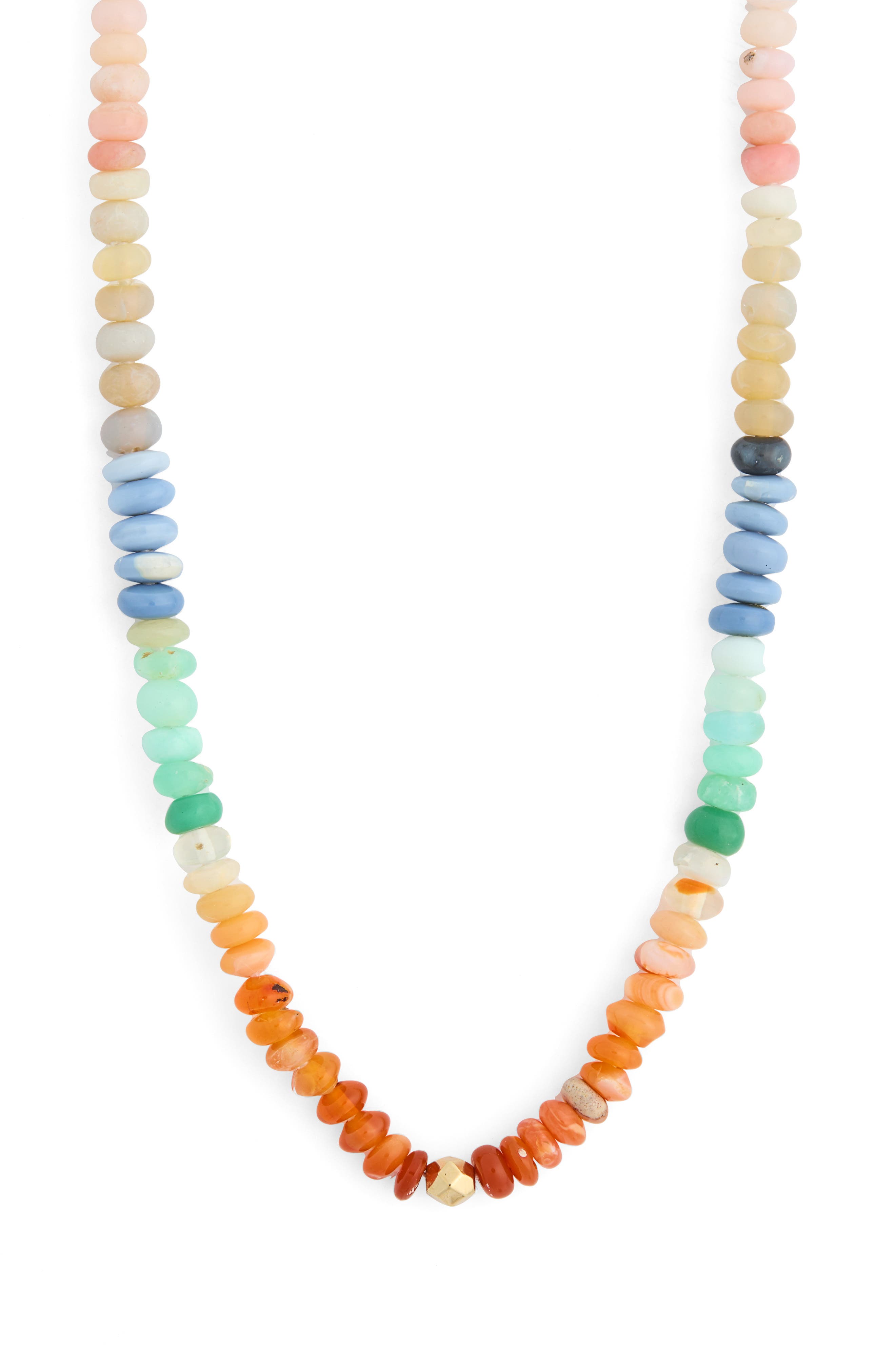 Anzie Boheme Beaded Opal Necklace in White Multicolor 