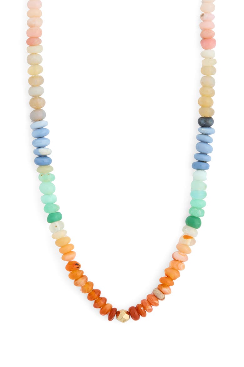 Boheme Beaded Opal Necklace, Main, color, WHITE MULTICOLOR