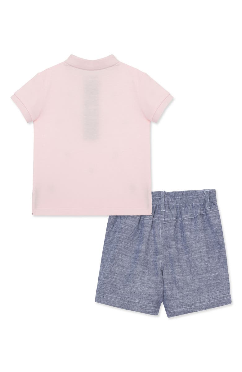 Little Me Palm Polo & Shorts Set, Alternate, color, 