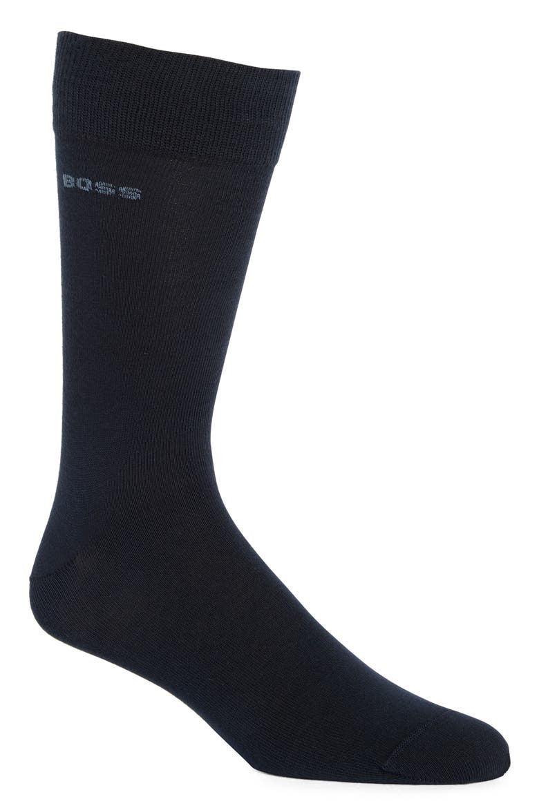 Matthew 2-Pack Solid Crew Dress Socks, Main, color, NAVY