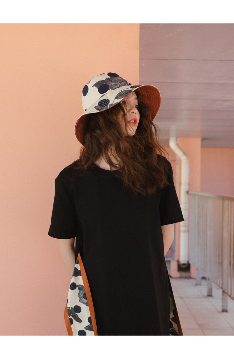 Lost Pattern "Noir Floral" Reversible  Bucket Hat, Alternate, color, White