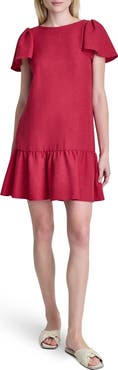 DKNY Mélange Flutter Sleeve Minidress