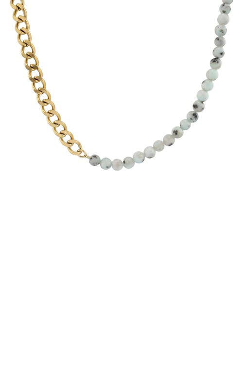 Rebl Gender Inclusive Half Cuban Half Beaded Chain Necklace